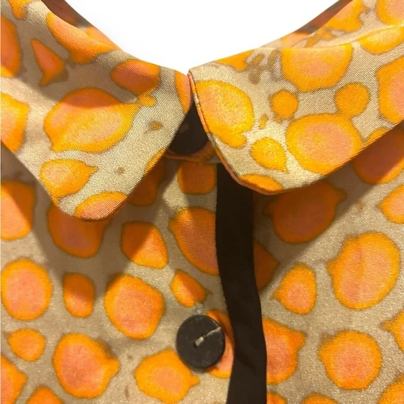 Fendi Tunic Dress Size 40 US 6 Orange Gold Abstract Silk Mod Style Made in Italy - Picture 5 of 16
